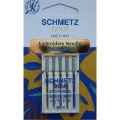 SCHMETZ Gold - Titanium Broderinål 90/14 5 pack 