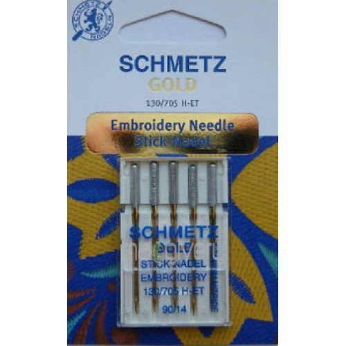 SCHMETZ Gold - Titanium Broderinål 90/14 5 pack 